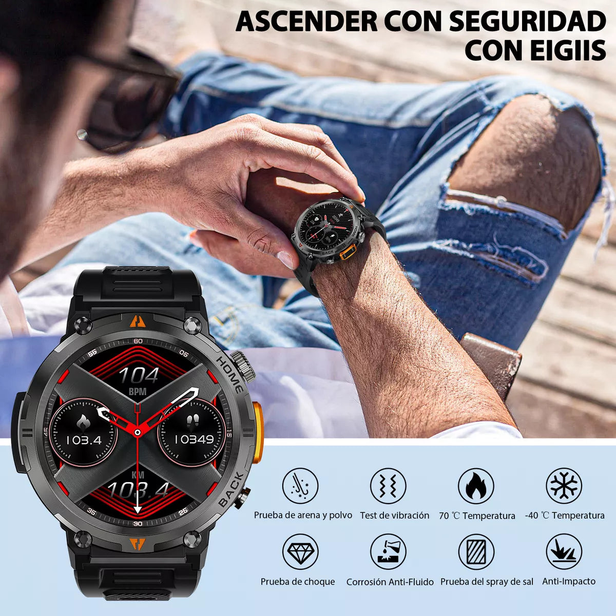 🔥 TACTICAL SMARTWATCH EIGIIS KE3 - RESISTENCIA Y TECNOLOGÍA EN TU MUÑECA 🔥